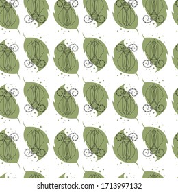 Pattern for textiles or paper from an abstract illustration of beetles