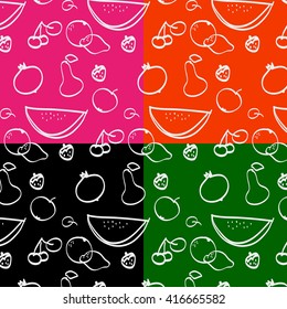 pattern, texture, background of white fruit with 4 different backgrounds