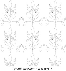 pattern texture with botanical line elements. Vector design. Spring and summer concept. Minimalism graphic drawing. 