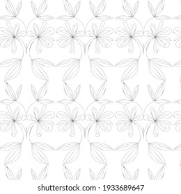 pattern texture with botanical line elements. Vector design. Spring and summer concept. Minimalism graphic drawing. 