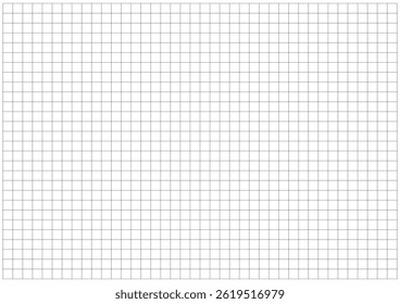 Pattern texture for bullet journal. Checkered wide printable sheet. Squared black minimal grid graph paper template for notebooks. Education simple backdrop. Mathematics pattern background.