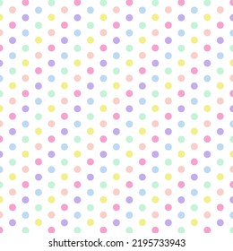 Pattern or texture with colorful polka dots on white background for kids background, blog, web design, scrapbooks, party or baby shower invitations and wedding cards.