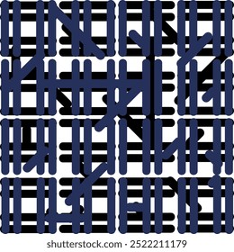 O padrão ou textura consiste em linhas grossas que se cruzam em ângulos retos.