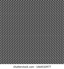 Pattern or texture, in the herringbone style. Chevron. Thick textile fabric. Carpet. Monochrome. Vector illustration.