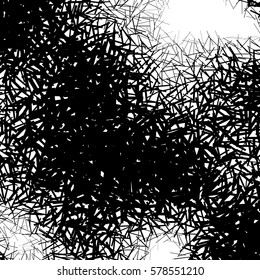 Pattern / texture with random rotating lines. Abstract black and white illustration (vector)