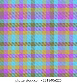 Pattern texture seamless of background textile tartan with a vector fabric plaid check in cyan and yellow colors.
