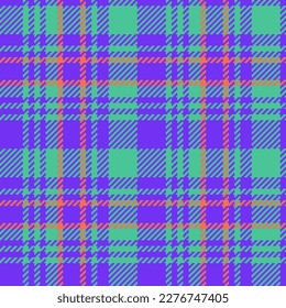 Pattern texture textile. Plaid background tartan. Seamless vector fabric check in red and turquoise colors.