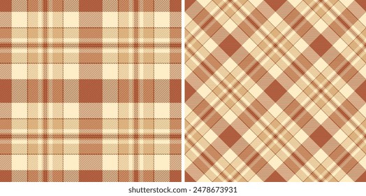 Pattern texture textile of seamless tartan check with a fabric plaid vector background. Set in popular colors. Classic wardrobe essentials for timeless style.