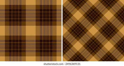 Pattern texture textile of tartan check plaid with a background vector seamless fabric. Set in earth colours. Fashion bandanas for a cool style.