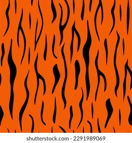 pattern texture tiger orange stripe repeated seamless black jungle safari