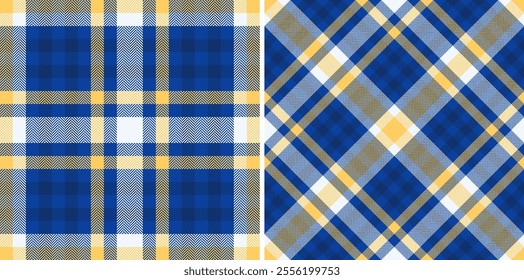 Pattern texture vector of seamless textile plaid with a tartan fabric check background. Set in cold colours for clothing style trends.