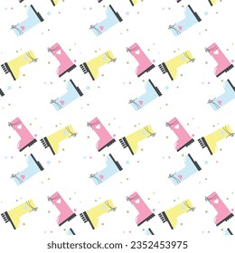 Muster, Textur, Tapeten, bunte Stiefel in sanften Farben. Vektorgrafik EPS10