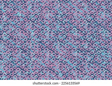 Pattern of Thai Silk.Geometrical abstract tiles mosaic seamless pattern background - vector graphic with abstract dotted shapes on blue purple background.