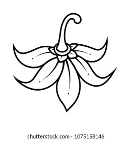 pattern thai style,wallpaper and black line flower repetition with copy space isolated and floating on white background for designer and decorative wall temple of thailand