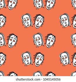 Pattern of the theatrical dramatic masks