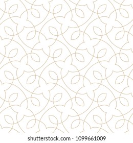 Pattern with thin curl lines and scrolls. Seamless Monochrome abstract floral vector background. Decorative arabic  lattice.