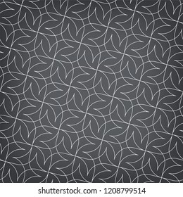 Pattern with thin curl lines and scrolls. Monochrome geometric simless abstract line pattern. Decorative lattice.
