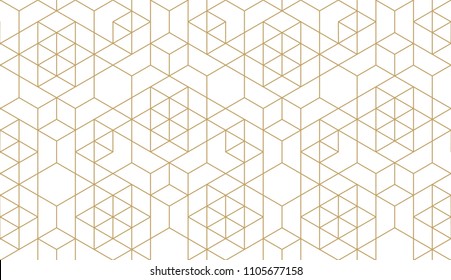 Pattern with thin lines, poligons and geometric shapes. Seamless linear swatch. Stylish fractal texture. Abstract arabic background.