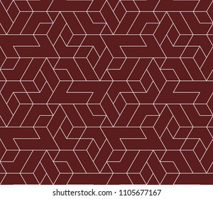 Pattern with thin lines, poligons and geometric shapes. Seamless linear swatch. Stylish fractal texture. Abstract arabic background.