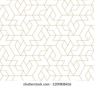 Pattern with thin lines, poligons and geometric shapes. Seamless linear swatch. Stylish fractal texture. Abstract arabic background.