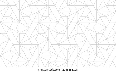 Pattern with thin lines and polygons on white background. Vector abstract geometric diamond texture for jewelry design. Seamless linear pattern for fabric, textile and wrapping. Modern swatch.