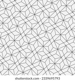 Pattern with thin lines and polygons on white background. Vector Stylish abstract geometric diamond texture for jewelry design. Seamless linear pattern for fabric, textile and wrapping. Modern swatch.