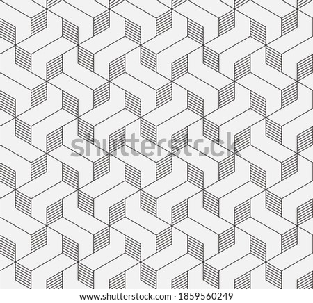 Pattern with thin lines and polygons on white background. Vector Stylish abstract geometric diamond texture for jewelry design. Seamless linear pattern for fabric, textile and wrapping. Trendy swatch.