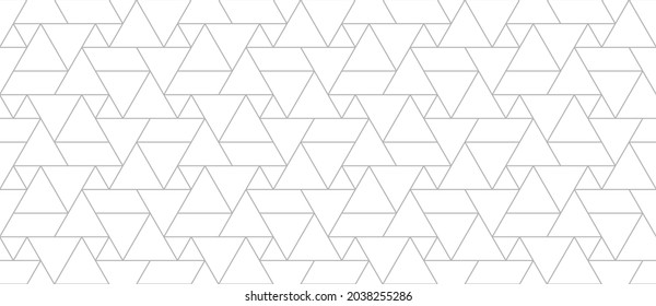 Pattern with thin lines and triangles on white background. Vector trendy abstract texture for modern design. Seamless linear pattern for fabric, textile. Modern monochrome geometric swatch.