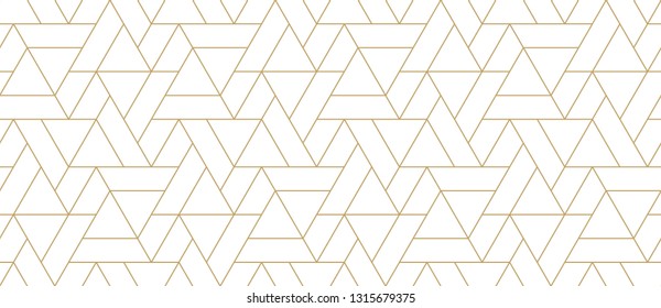 Pattern with thin straight golden lines and geometric shapes on white background. Abstract linear stylish texture. Monochrome modern background. Linear graphic illustration. White texture.