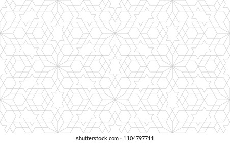 Pattern with thin straight lines and geometric shapes. Abstract seamless texture. Stylish monochrome background. Vector rapport for swatches.