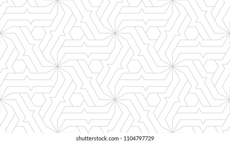 Pattern with thin straight lines and geometric shapes. Abstract seamless texture. Stylish monochrome background. Vector rapport for swatches.