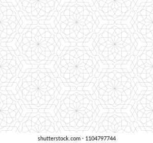 Pattern with thin straight lines and geometric shapes. Abstract seamless texture. Stylish monochrome background. Vector rapport for swatches.