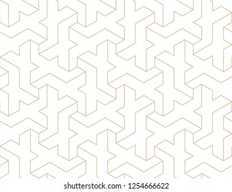 Pattern with thin straight lines and geometric shapes on white. Abstract 3d linear stylish texture. Monochrome modern background. Linear graphic illustration.