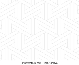 Pattern with thin straight lines and geometric shapes on white background. Abstract linear stylish texture. Monochrome modern background. Linear graphic illustration.