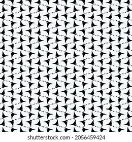 Pattern With Thorns And Dashed Lines. Simple Decorative Graphics In Black And White.