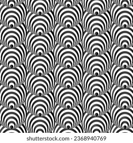 A pattern of three-dimensional figures.Vector seamless pattern of shapes with optical illusion.