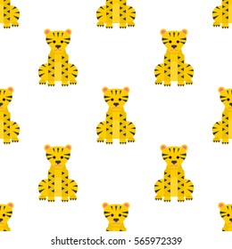 Pattern with tiger color flat icon
