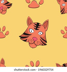 Pattern of tiger paw, good for your design or print