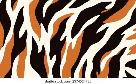 Pattern with tiger stripes. Abstract animal print. Vector illustration