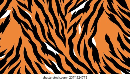 Pattern with tiger stripes. Abstract animal print. Vector illustration