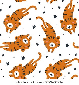 Pattern with Tiger. Vector illustration