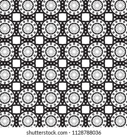 Pattern tile with mandala art. Oriental vector background. Decorative geometric pattern design. Perfect for printing on fabric or paper.