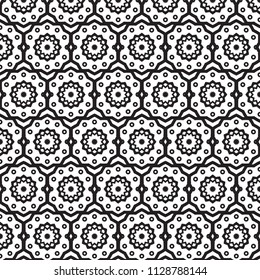 Pattern tile with mandala art. Oriental vector background. Decorative geometric pattern design. Perfect for printing on fabric or paper.