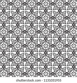 Pattern tile with mandala art. Oriental vector background. Perfect for printing on fabric or paper. 