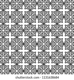 Pattern tile with mandala art. Oriental vector background. Ethnic textile. Perfect for printing on fabric or paper. 