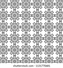 Pattern tile with mandala art. Oriental vector background. Ethnic textile. Perfect for printing on fabric or paper. 
