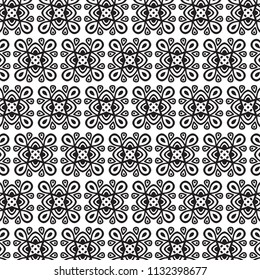 Pattern tile with mandala art. Oriental vector background. Ethnic textile. Perfect for printing on fabric or paper. 