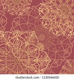 Pattern tile with mandalas. Vintage decorative elements. Hand drawn background. Islam, Arabic, Indian, ottoman motifs.Perfect for invitation card or wallpaper. Good for printing on paper.