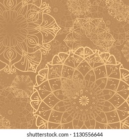 Pattern tile with mandalas. Vintage decorative elements. Hand drawn background. Islam, Arabic, Indian, ottoman motifs. Perfect for invitation card or wallpaper. Good for printing on paper.
