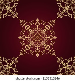 Pattern tile with mandalas. Vintage decorative elements. Hand drawn background. Islam, Arabic, Indian, ottoman motifs. Perfect for invitation card or wallpaper. Good for printing on paper.